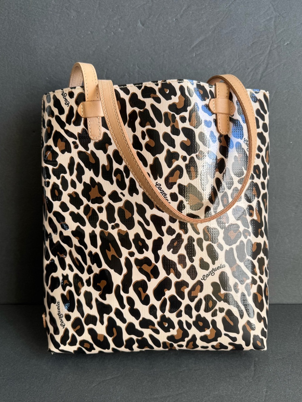 Consuela Everyday Tote Bag Cheetah Leopard Print Purse EUC - Picture 2 of 12